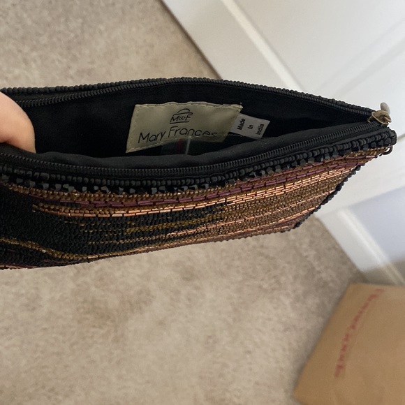 NWT Mary Frances Black Multi-Color Beaded Crossbody Purse - Picture 10 of 11